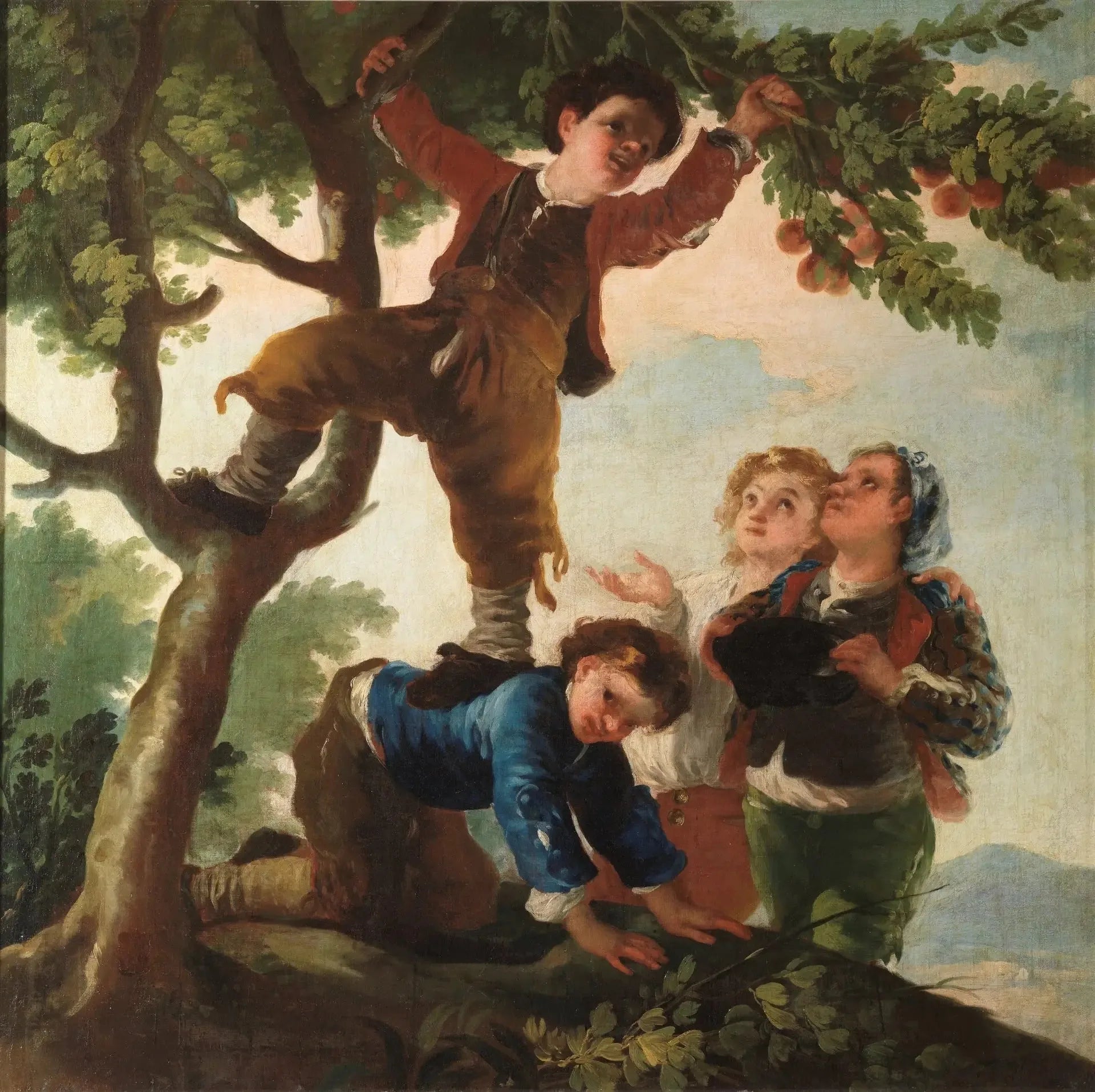 Garçons cueillant des fruits - Francisco de Goya image 1 copie de tableau peinte à la main