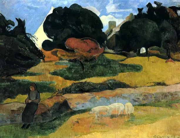 Gardeuse de porcs - Paul Gauguin image 1 reproduction de peinture à l’huile