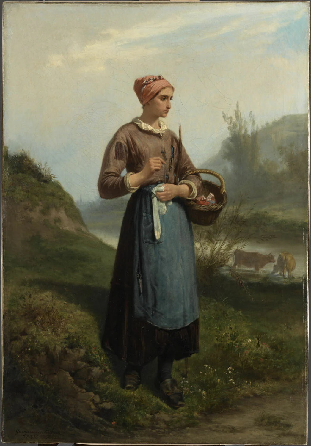 Gardeuse de vaches en Normandie - German von Bohn