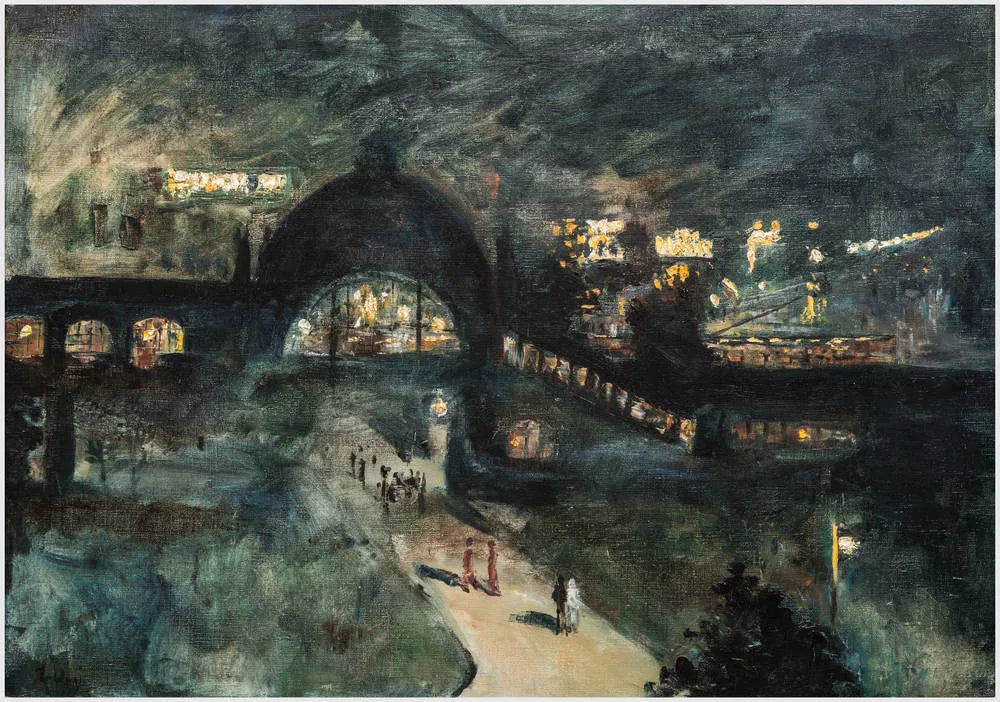 Gare Nollendorfplatz la nuit - Lesser Ury image 1 tableau peint à l’huile sur toile
