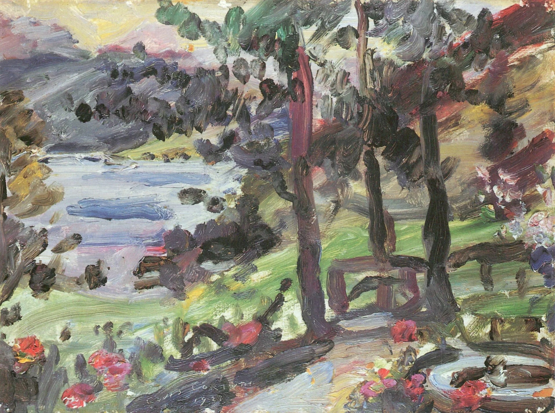Garten am Walchensee - Lovis Corinth image 1 tableau peint à l’huile sur toile