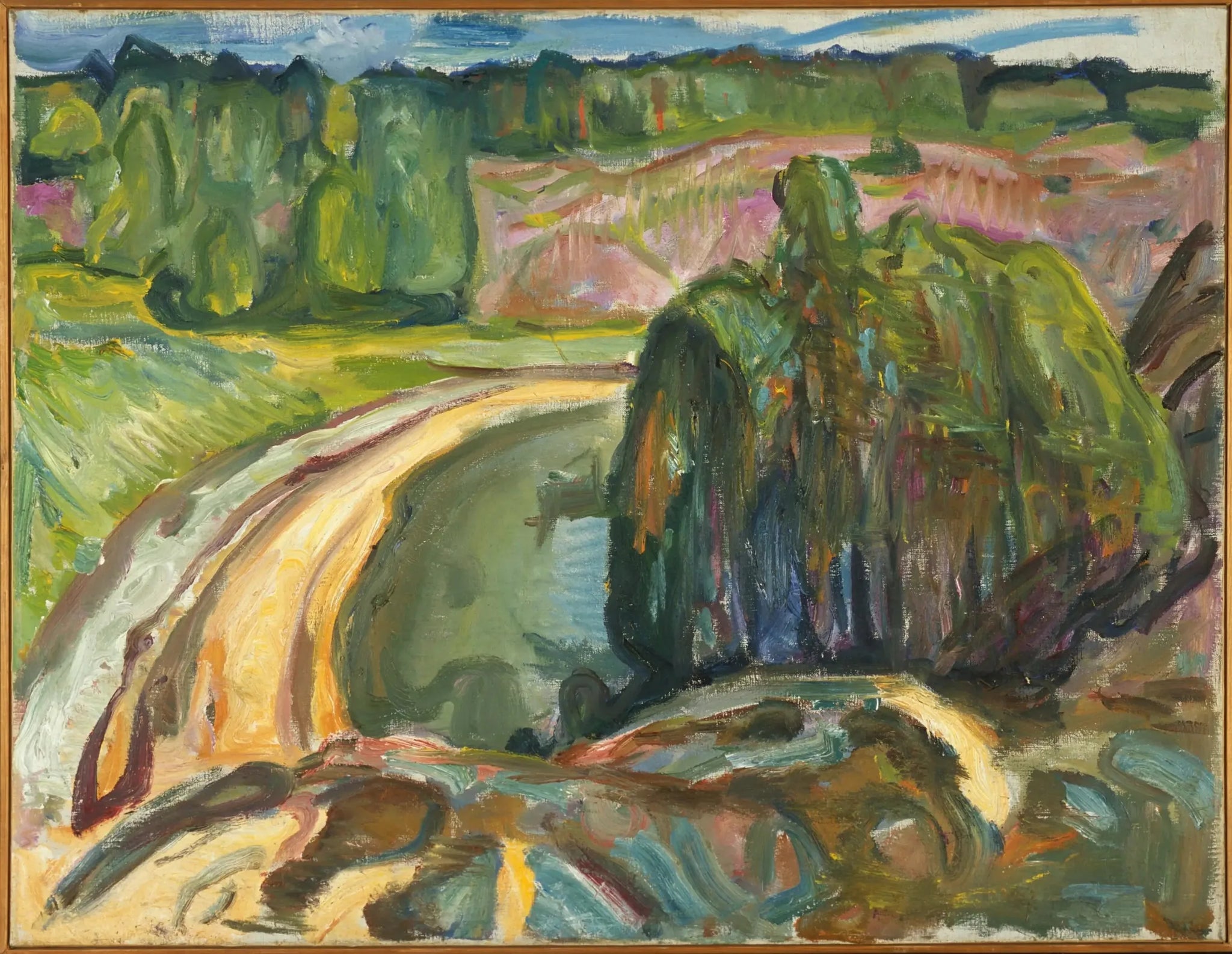 Genêvriers sur la côte - Edvard Munch image 1 reproduction artisanale de tableau