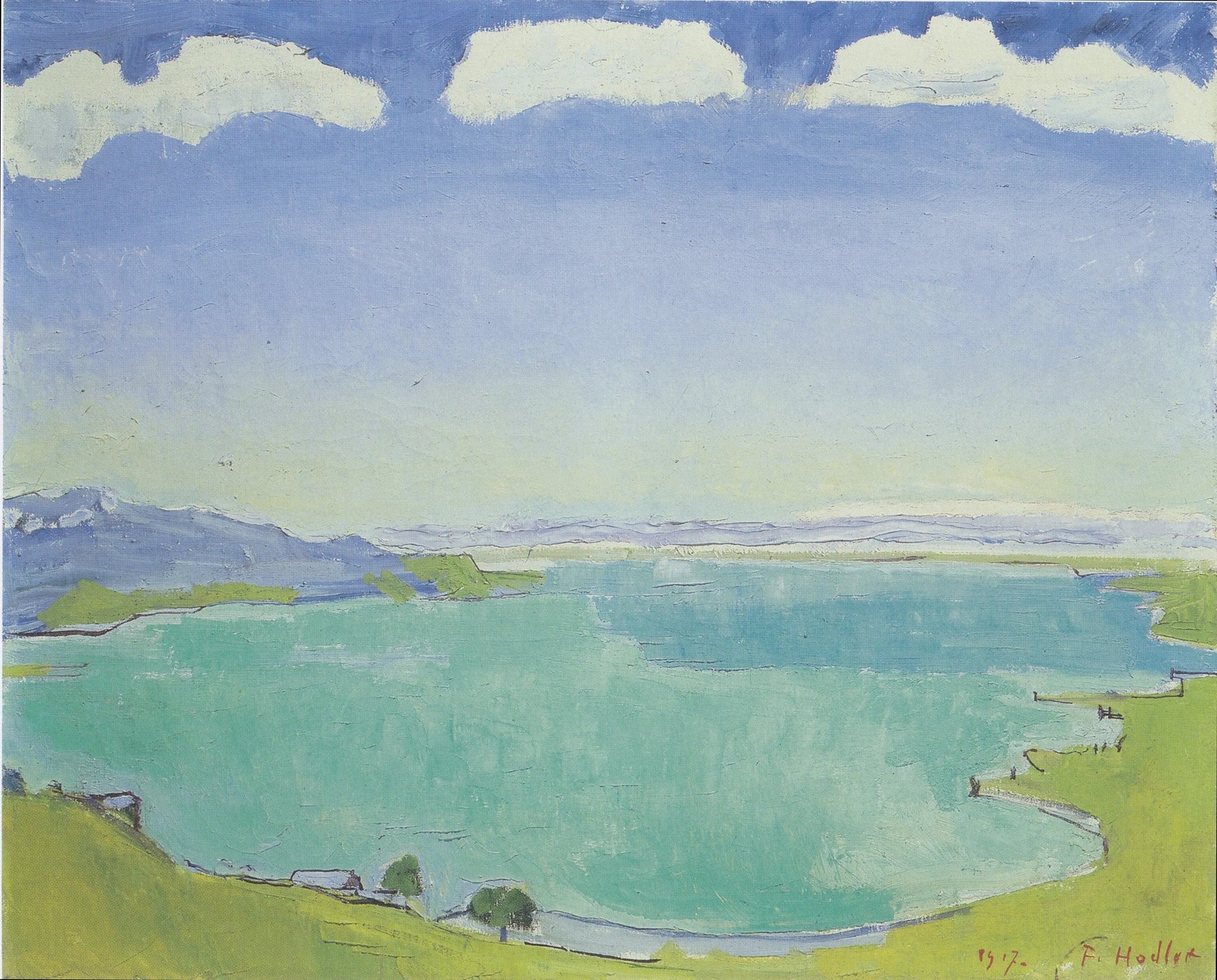 Genfersee von Caux aus - Ferdinand Hodler image 1 copie peinte à la main à l’huile