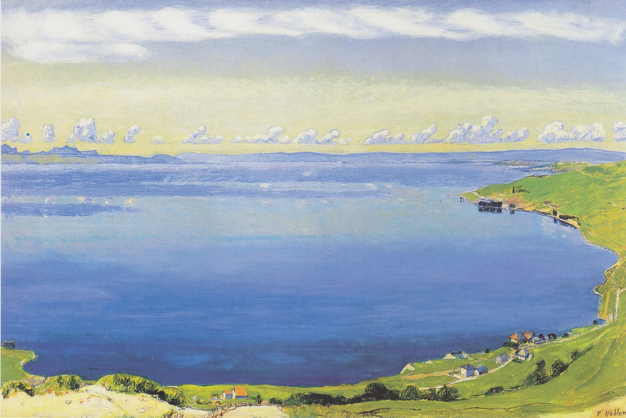 Genfersee von Chexbres aus - Ferdinand Hodler image 1 copie de tableau peinte à la main