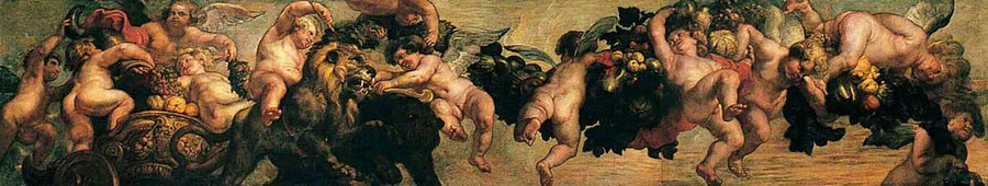 Génies portant une guirlande - Peter Paul Rubens