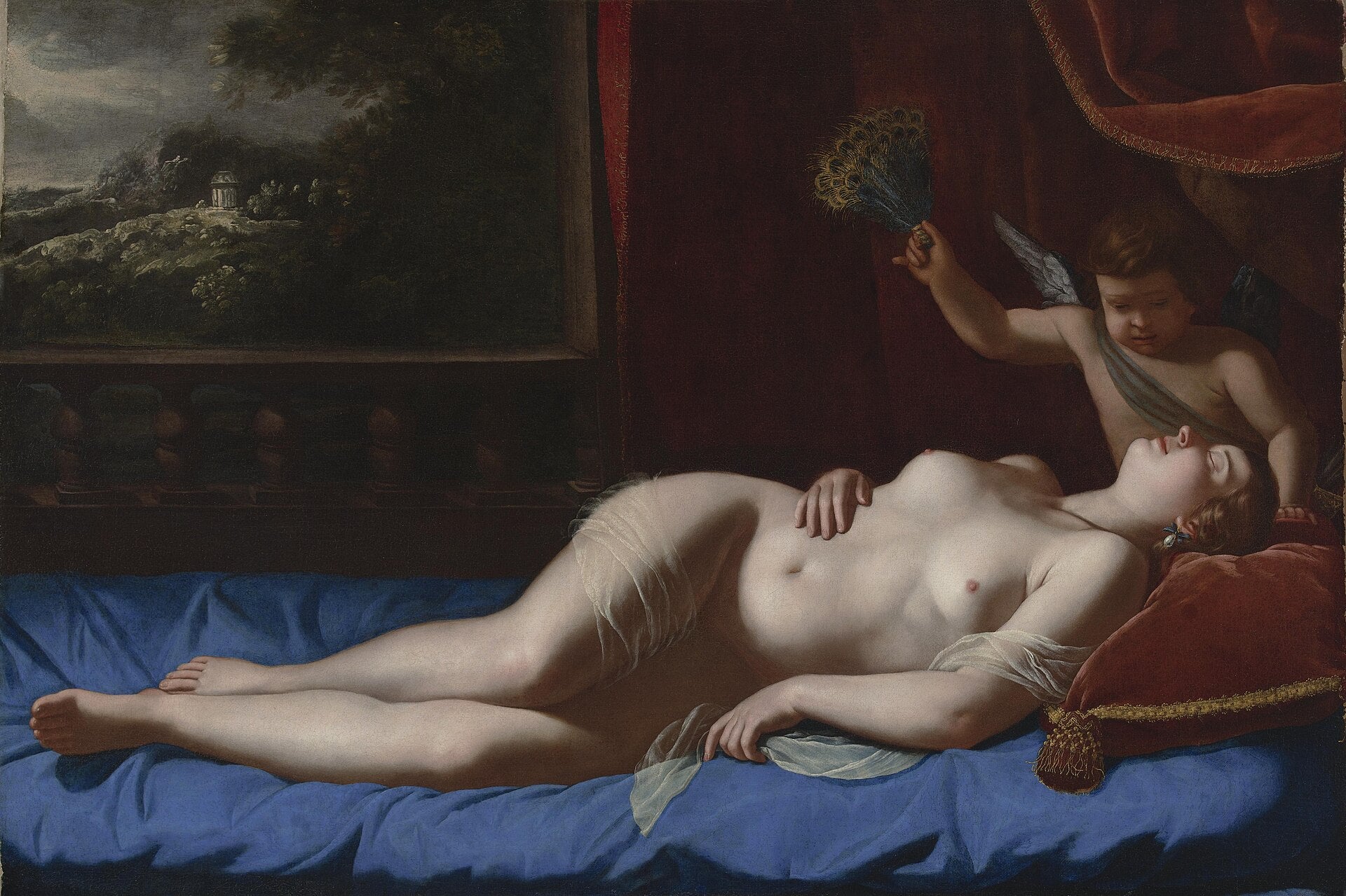 Vénus endormie avec Cupidon - Artemisia Gentileschi