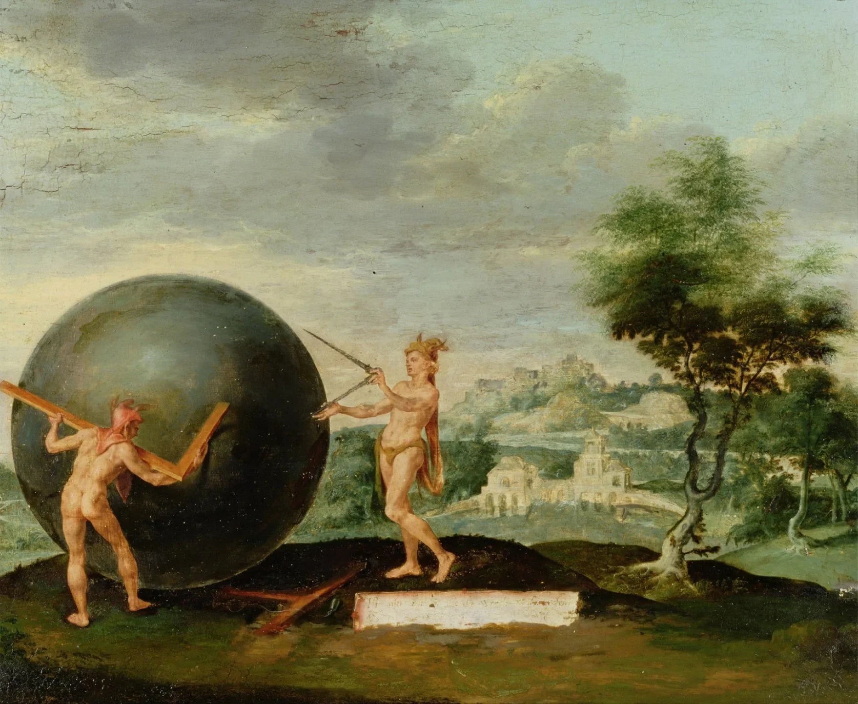 Géométrie - Maarten van Heemskerck image 1 copie de tableau peinte à la main