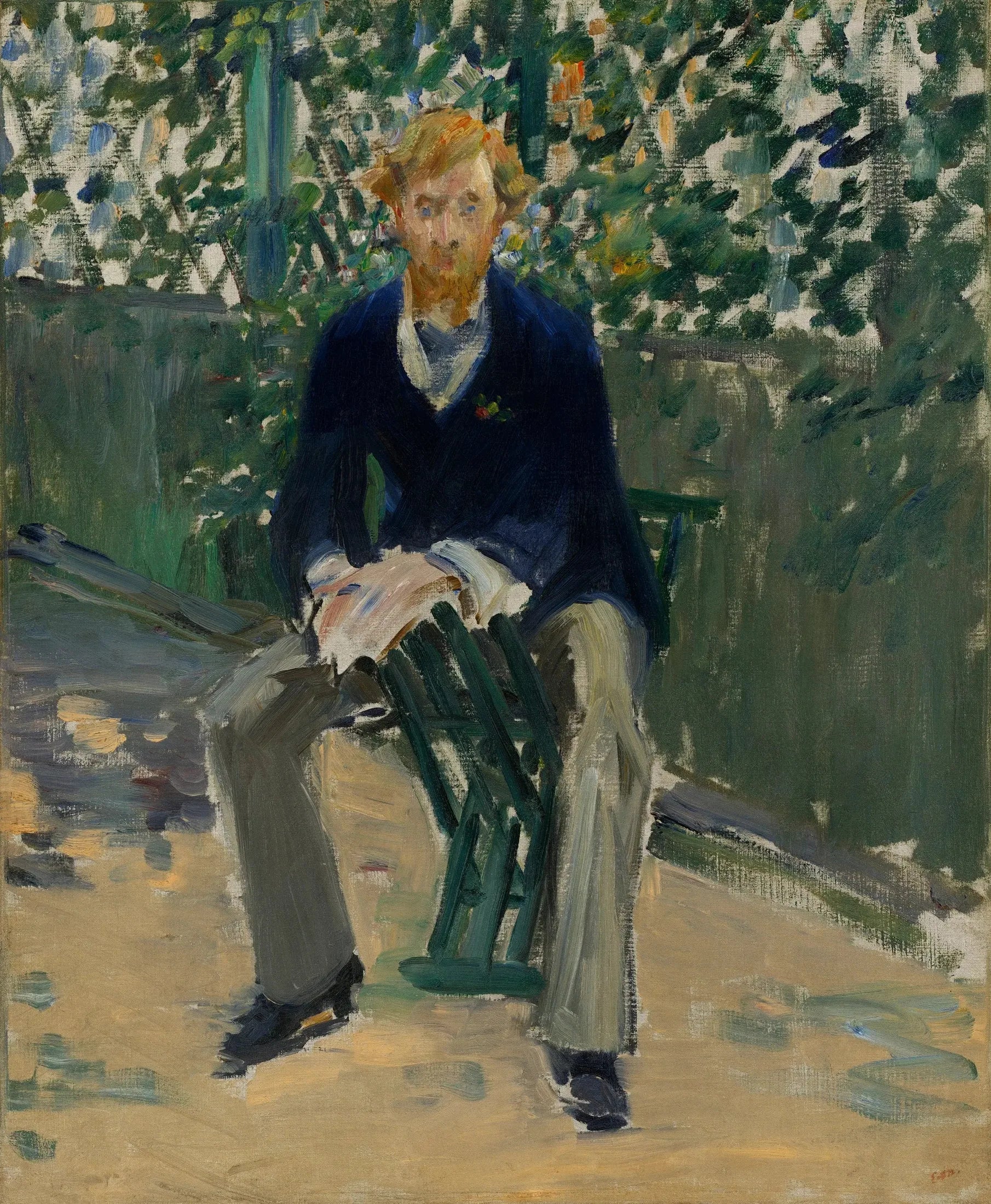 George Moore dans le jardin de l'artiste - Édouard Manet image 1 tableau peint à l’huile sur toile