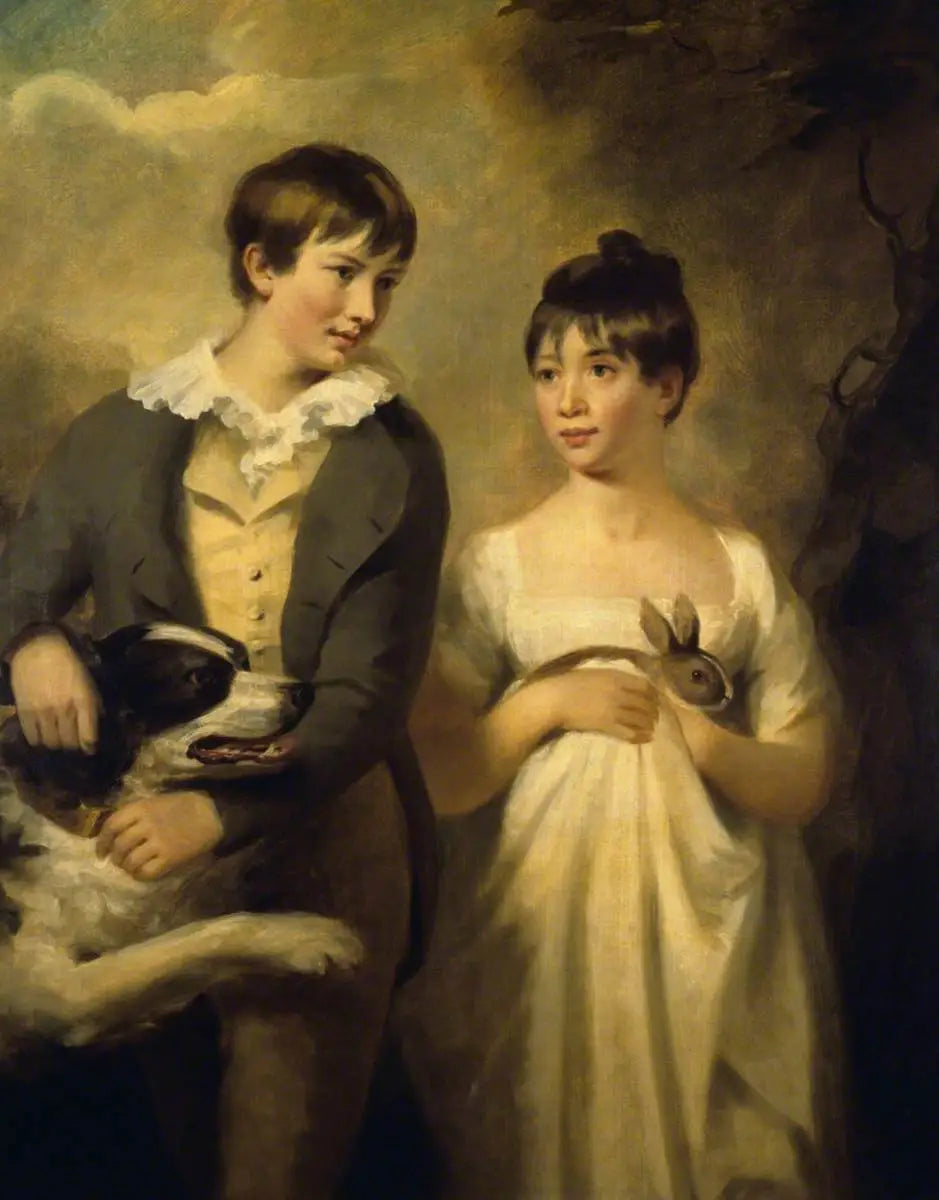 George Stewart (décédé en 1809) et sa sœur Maria Stewart (décédée en 1846) enfants - Henry Raeburn image 1 reproduction de peinture à l’huile