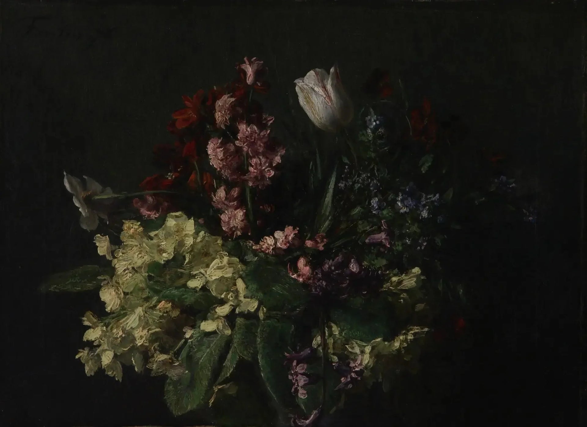 Gerbe de Printemps (Ramo primaveral) - Henri Fantin-Latour image 1 copie de tableau peinte à la main