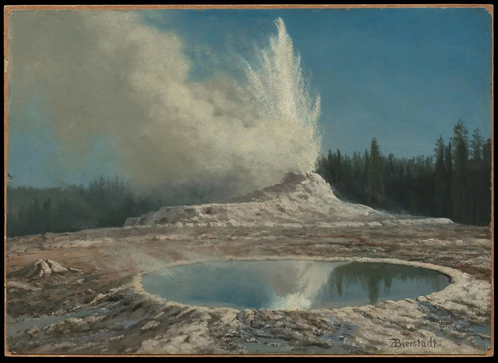 Geyser, parc de Yellowstone - Albert Bierstadt image 1 reproduction réalisée par Alpha Reproduction