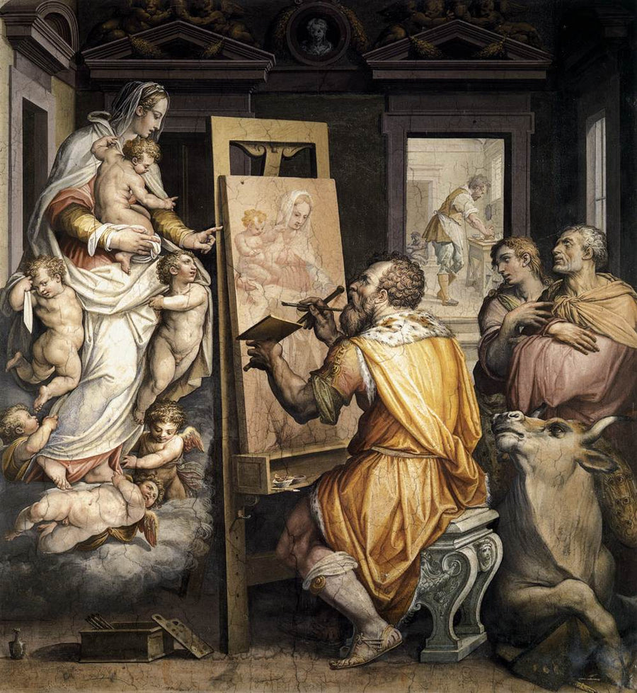 Saint Luc peignant la Vierge - Giorgio Vasari