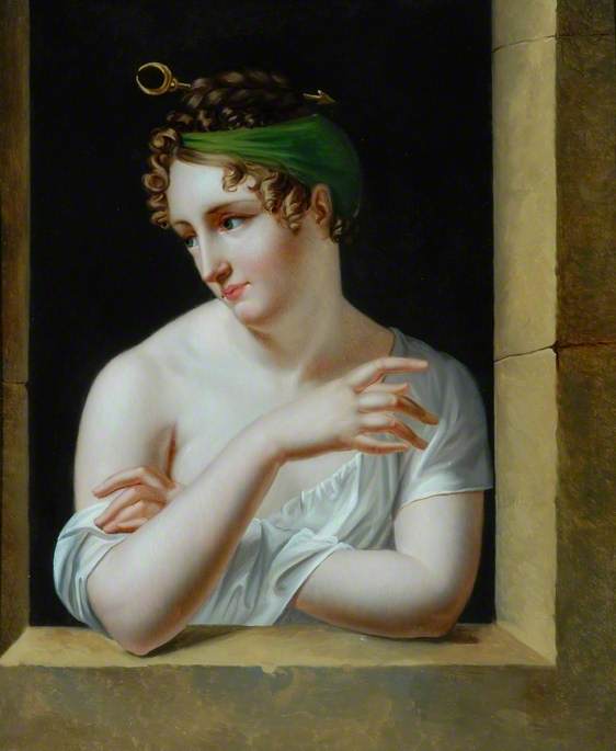 Girl Looking out of a Window - Pierre-Paul Prud'hon image 1 reproduction artisanale de tableau