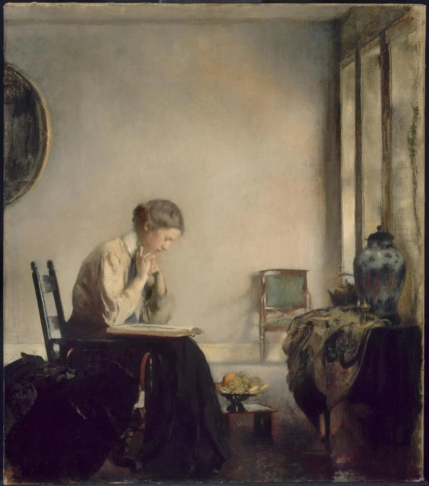 Girl Reading - Edmund Charles Tarbell image 1 tableau peint à l’huile sur toile