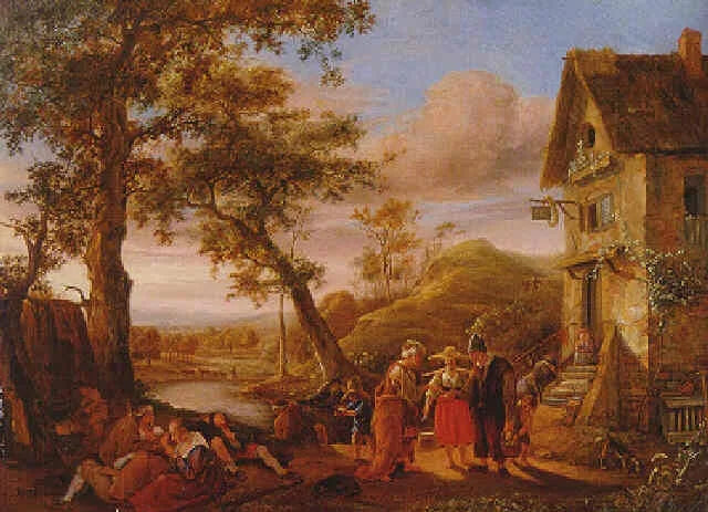 Gitans dans un paysage - Jan Steen image 1 copie de tableau peinte à la main