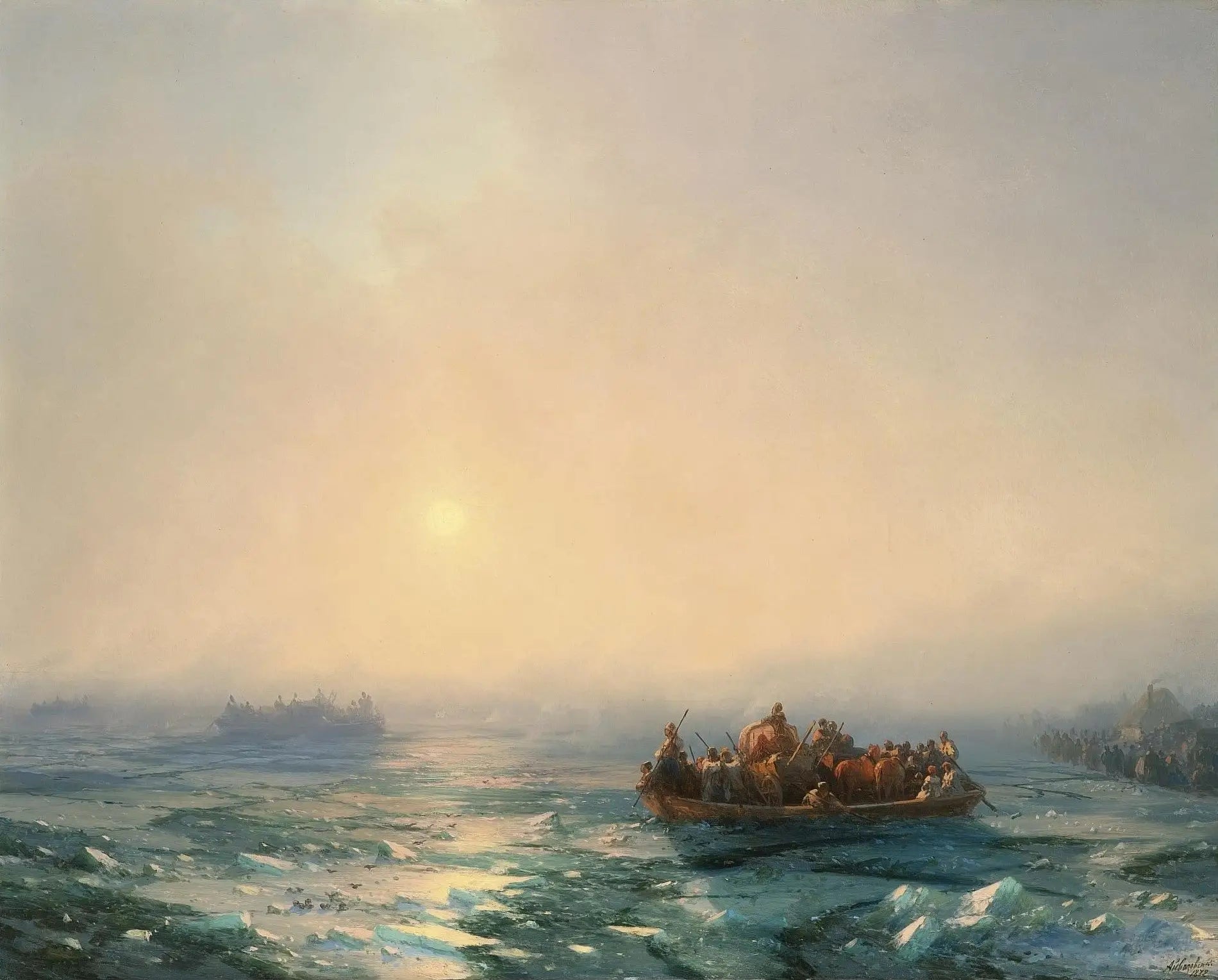 Glace sur le Dniepr - Ivan Aïvazovski image 1 copie de tableau peinte à la main