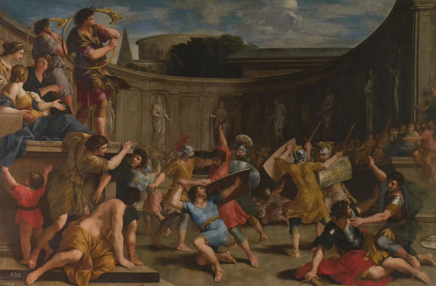Gladiateurs romains avec des épées en bois - Giovanni Francesco Romanelli