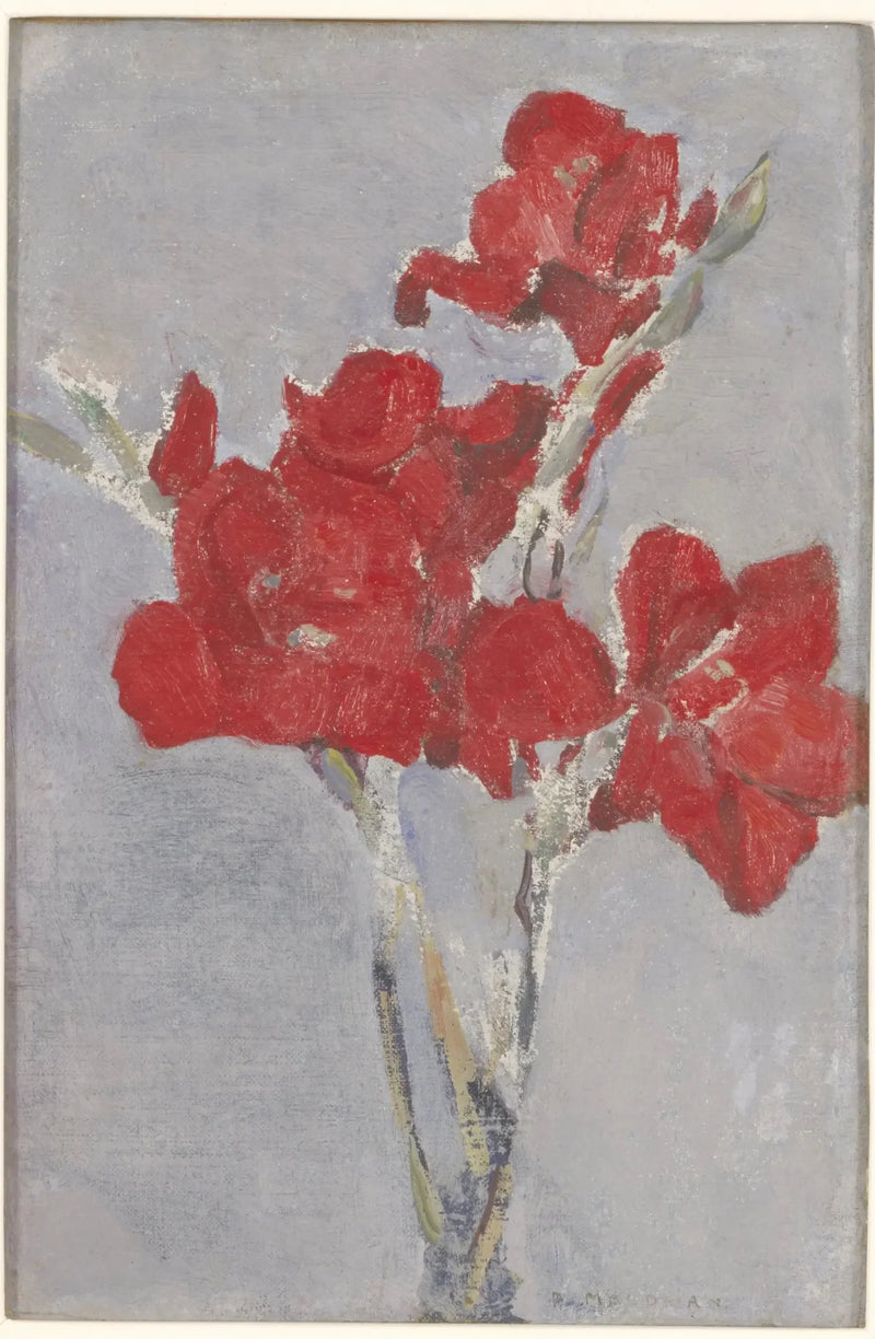 Glaïeuls rouges - Piet Mondrian