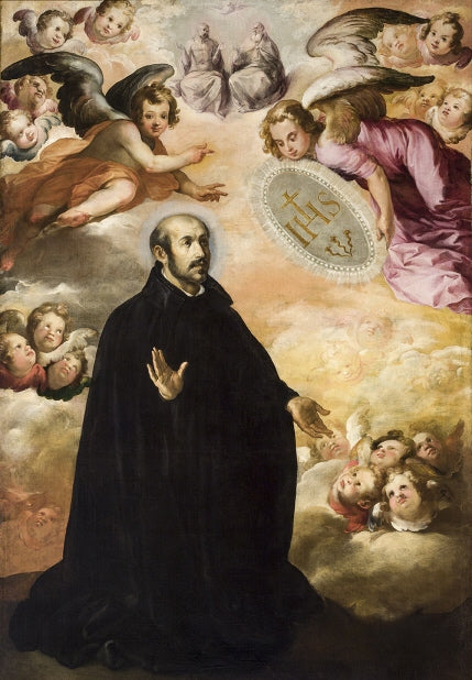 Glorificación de San Ignacio de Loyola - Francisco de Herrera le Vieux image 1 reproduction artisanale de tableau