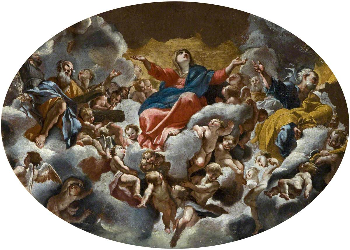 Glorification de la Vierge (d'après la fresque de la coupole de Sant'Andrea della Valle, Rome) - Giovanni Lanfranco image 1 copie de tableau peinte à la main