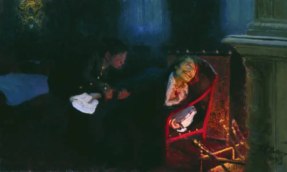 Gogol brûle le manuscrit de la deuxième partie des « Âmes mortes ». - Ilya Repin image 1 tableau peint à l’huile sur toile