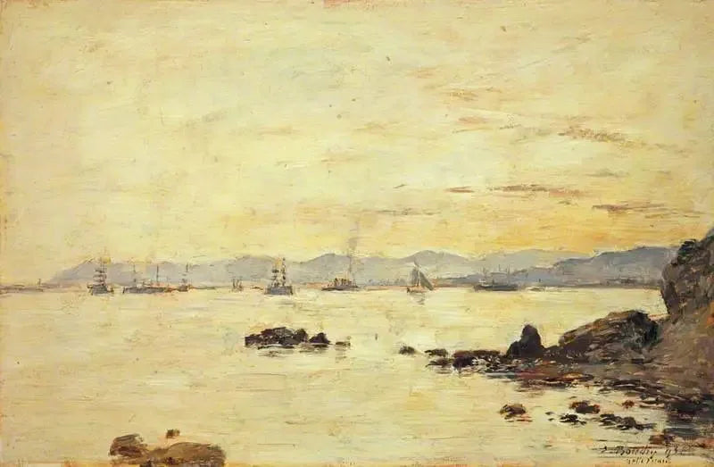 Golfe-Juan - Eugène Boudin image 1 copie de tableau peinte à la main