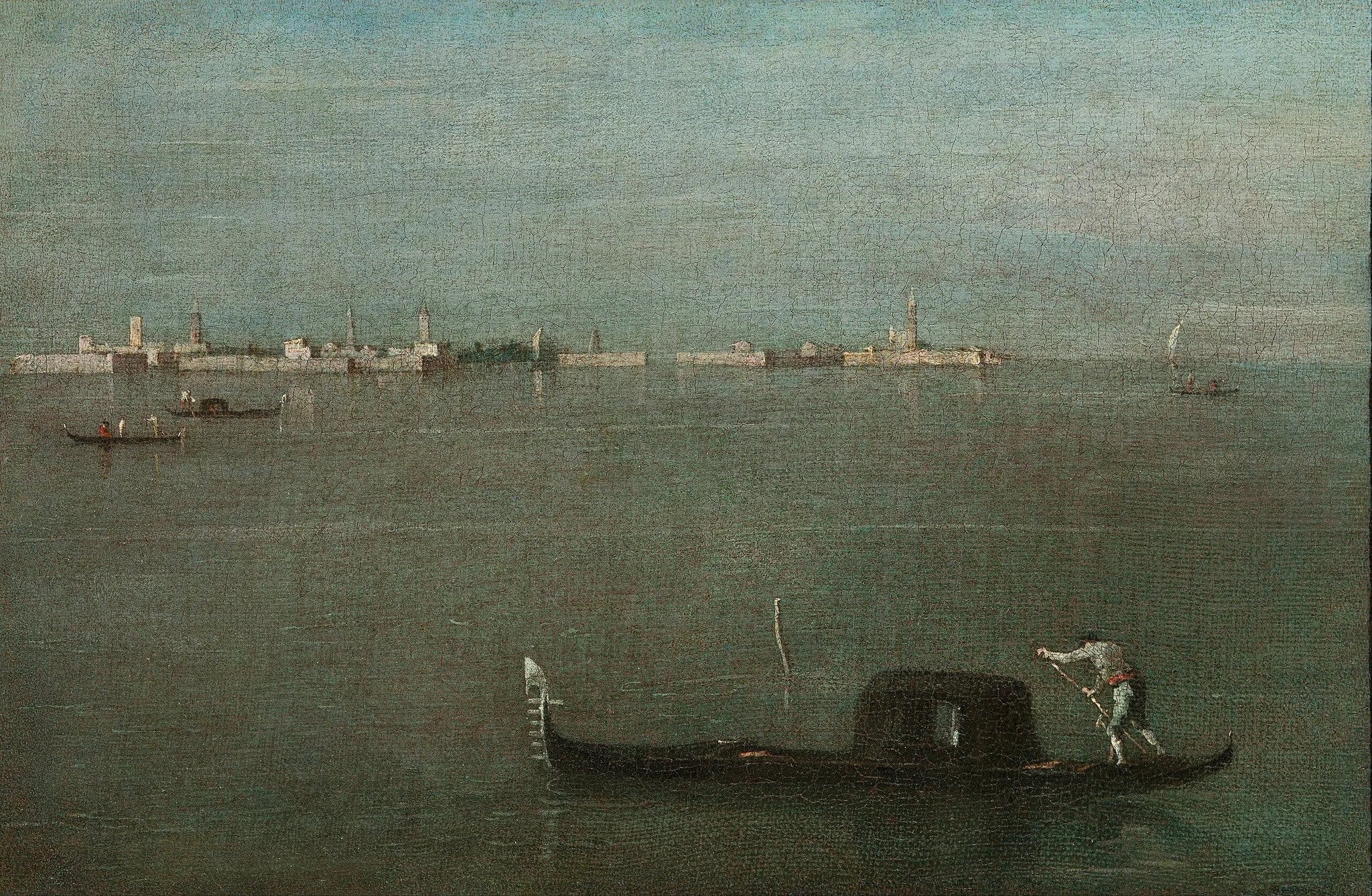 Gondoles sur la lagune - Francesco Guardi image 1 tableau peint à l’huile sur toile