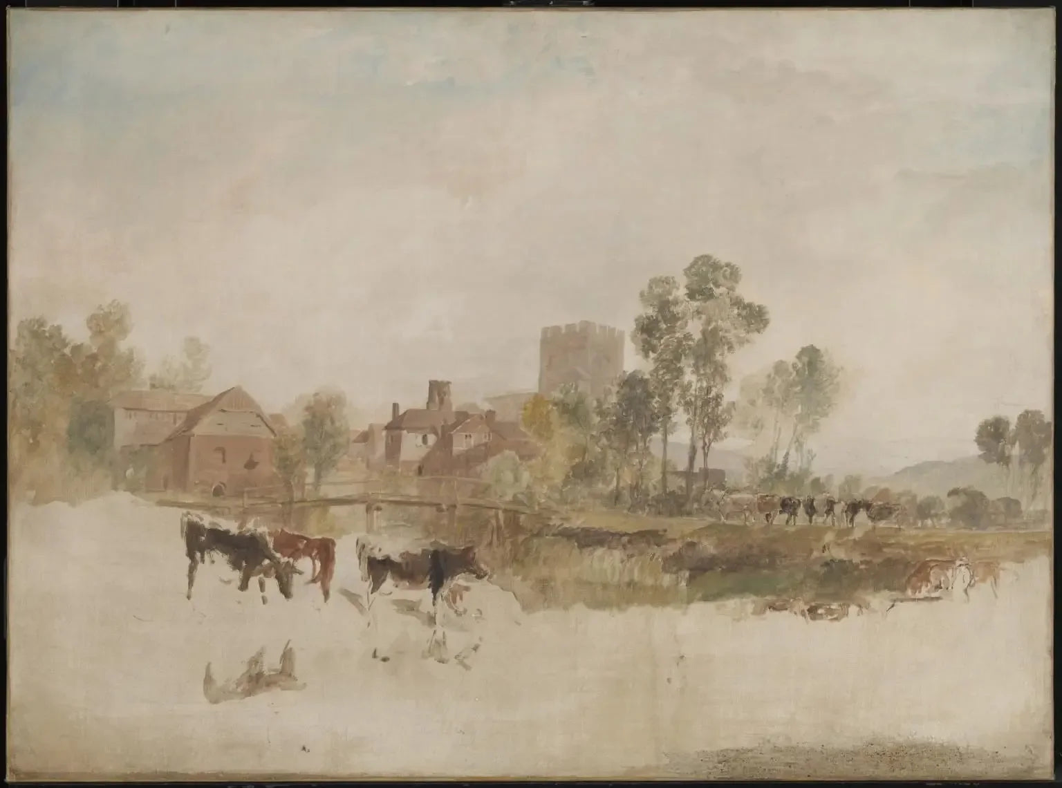 Goring Mill and Church - J. M. W. Turner image 1 reproduction de peinture à l’huile