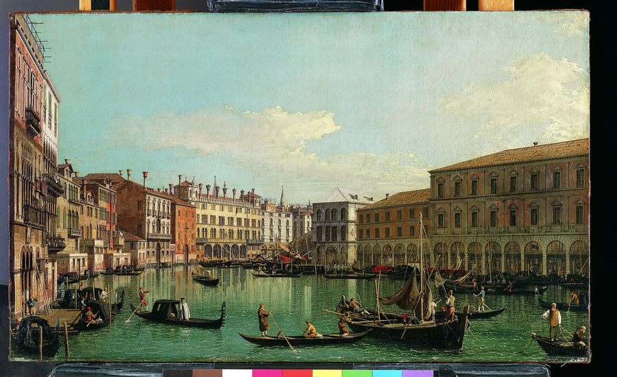 Le Grand Canal, Venise, vers le sud en direction du pont du Rialto - Canaletto (Giovanni Antonio Canal)