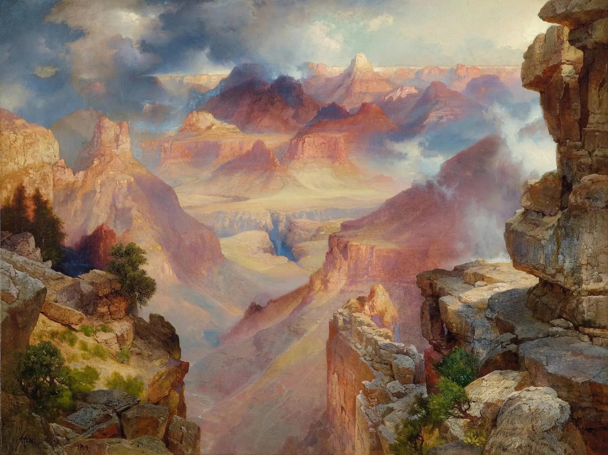 Grand Canyon de l'Arizona au coucher du soleil - Thomas Moran image 1 reproduction réalisée par Alpha Reproduction