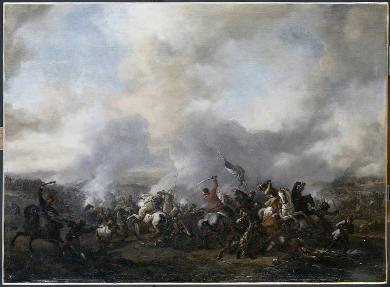 Grand combat de cavaliers et de fantassins - Philips Wouwerman