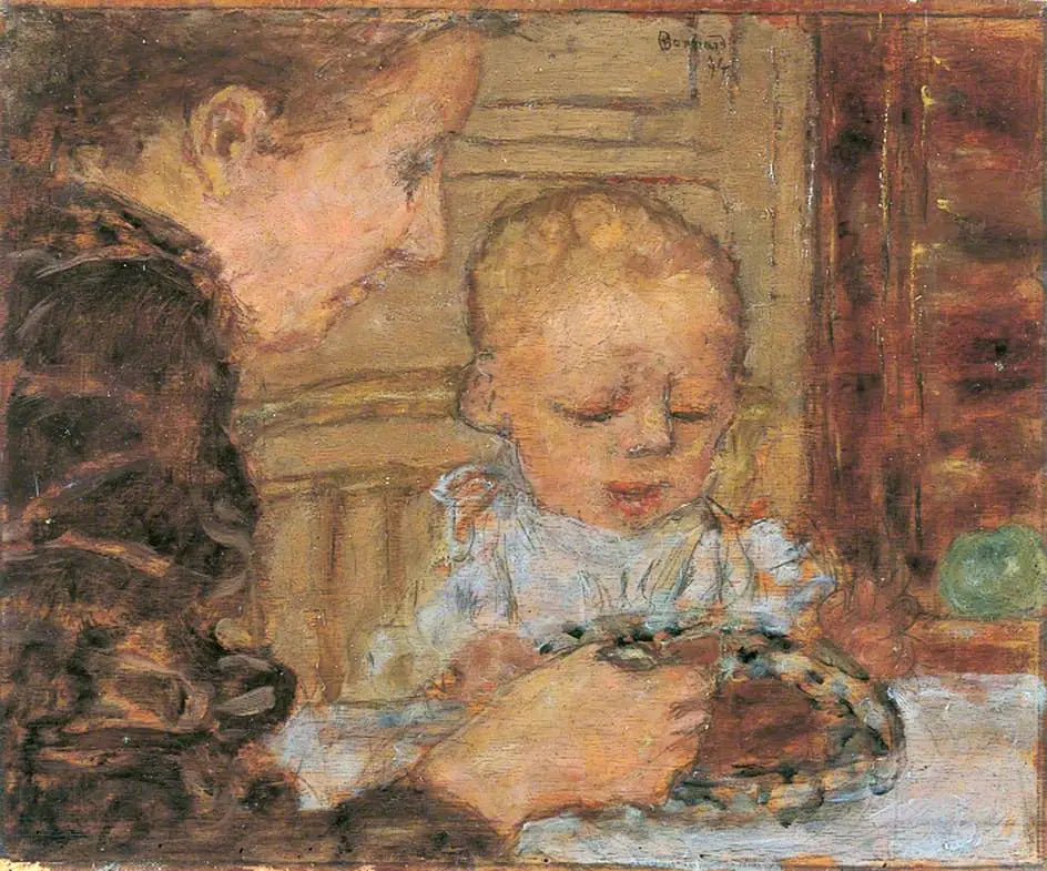 Grand-mère et enfant - Pierre Bonnard image 1 reproduction artisanale de tableau