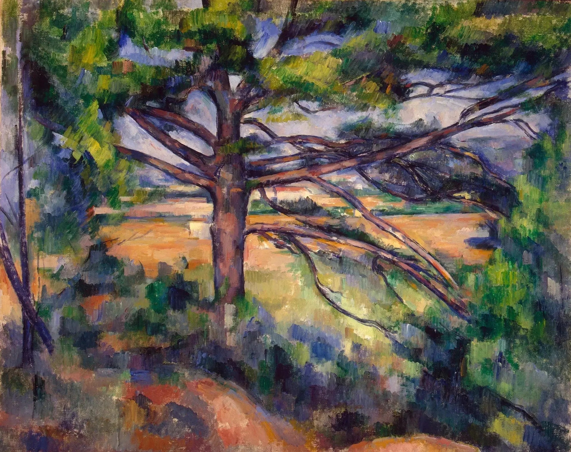 Grand pin et terres rouges - Paul Cézanne image 1 copie peinte à la main à l’huile