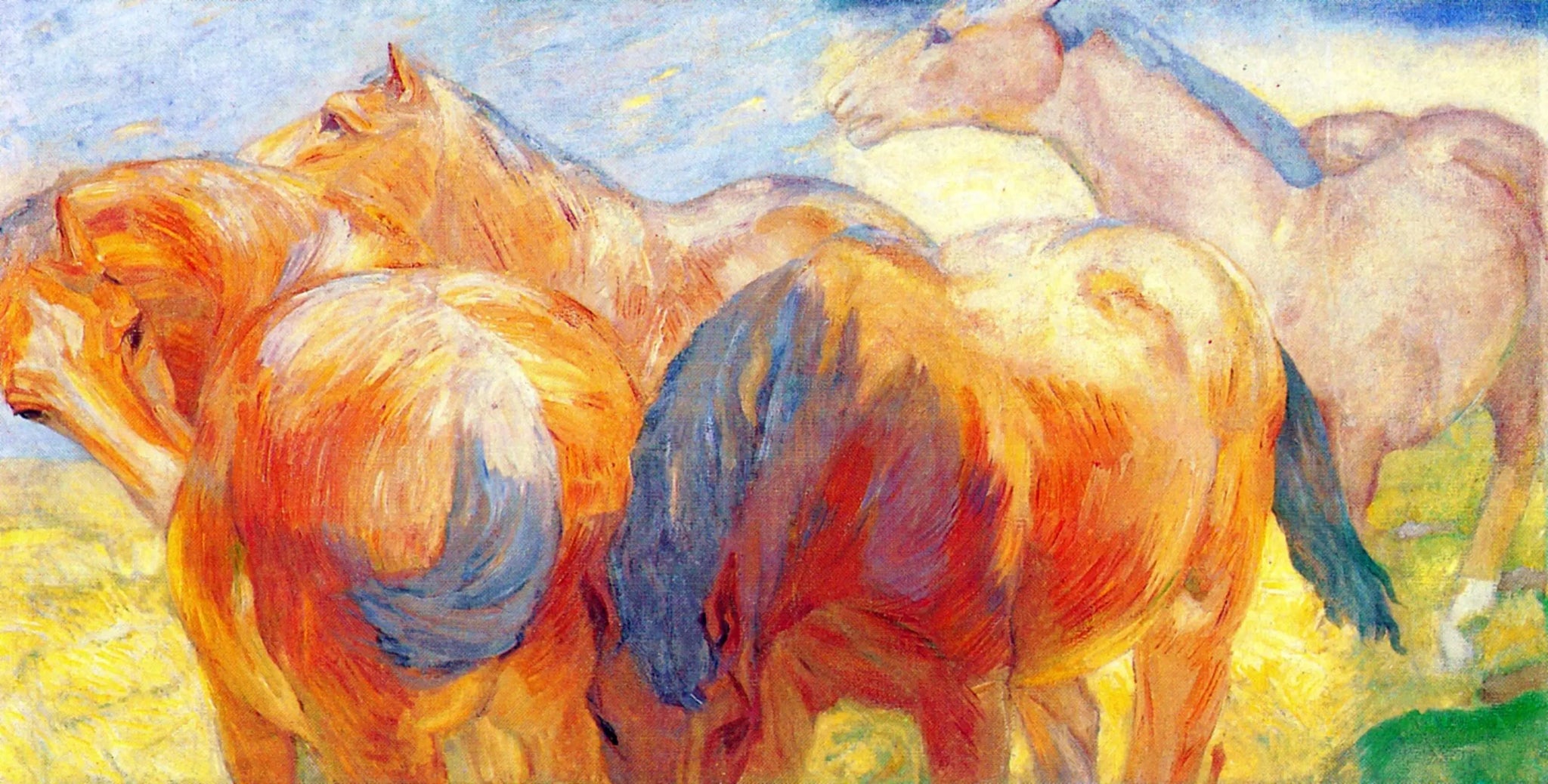 Grand tableau de cheval Lenggries I - Franz Marc image 1 reproduction d’œuvre d’art à l’huile