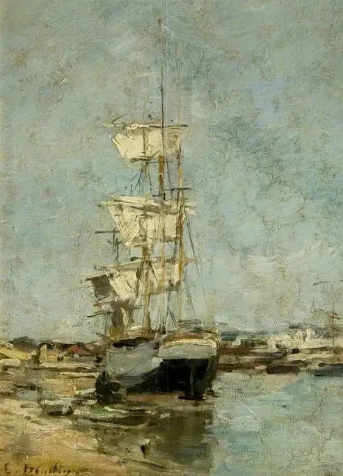 Grand voilier dans le port de Deauville - Eugène Boudin