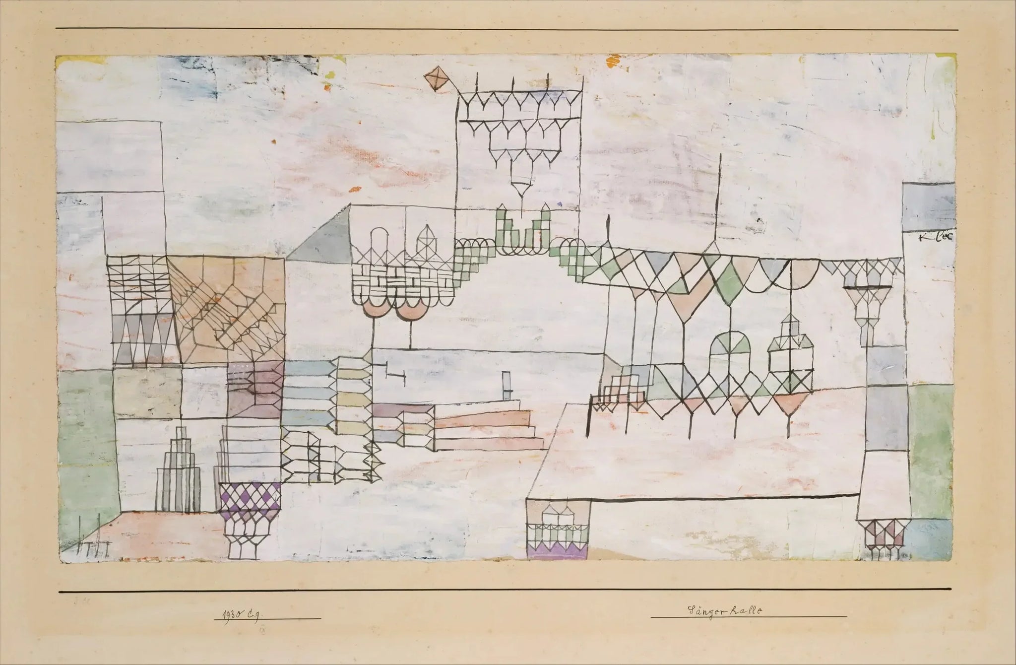 Grande Salle des Chanteurs - Paul Klee image 1 copie de tableau peinte à la main