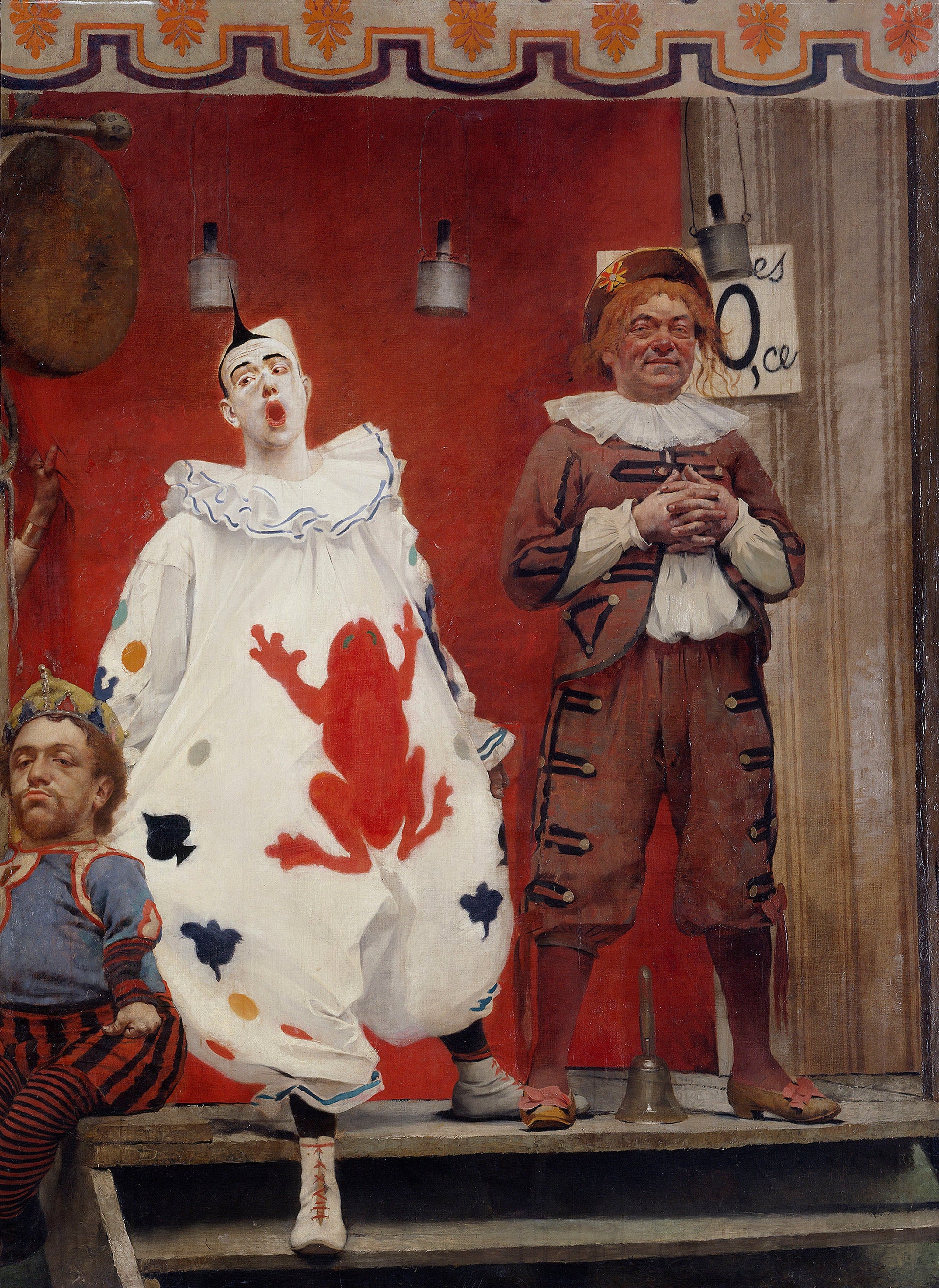 Grimaces et misère - Les Saltimbanques (clown blanc et bonisseur) - Fernand Pelez image 1 copie de tableau peinte à la main