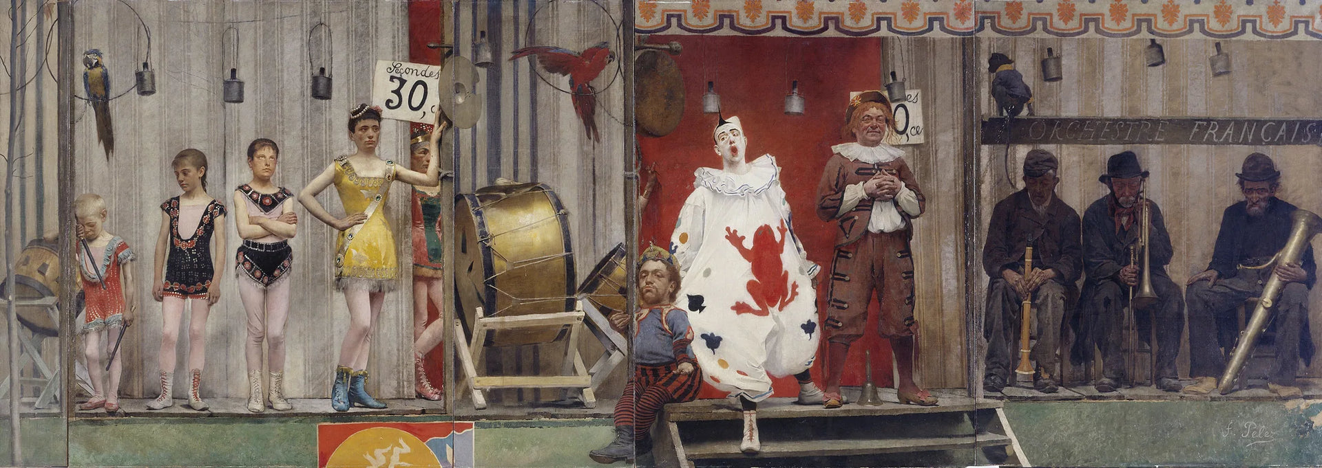 Grimaces et misère - Les Saltimbanques - Fernand Pelez image 1 copie peinte à la main à l’huile