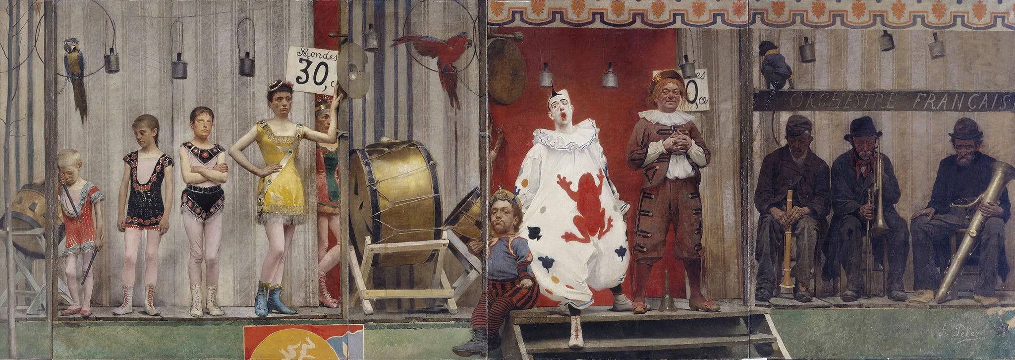 Grimaces et misère - Les Saltimbanques - Fernand Pelez image 1 copie peinte à la main à l’huile