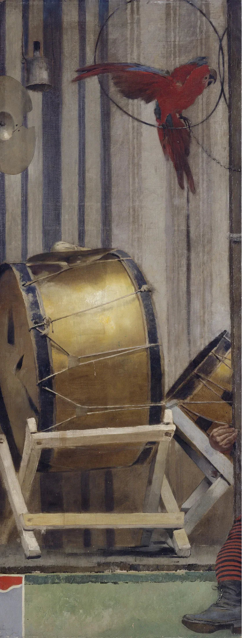 Grimaces et misère - Les Saltimbanques (grosse caisse et perroquet) - Fernand Pelez