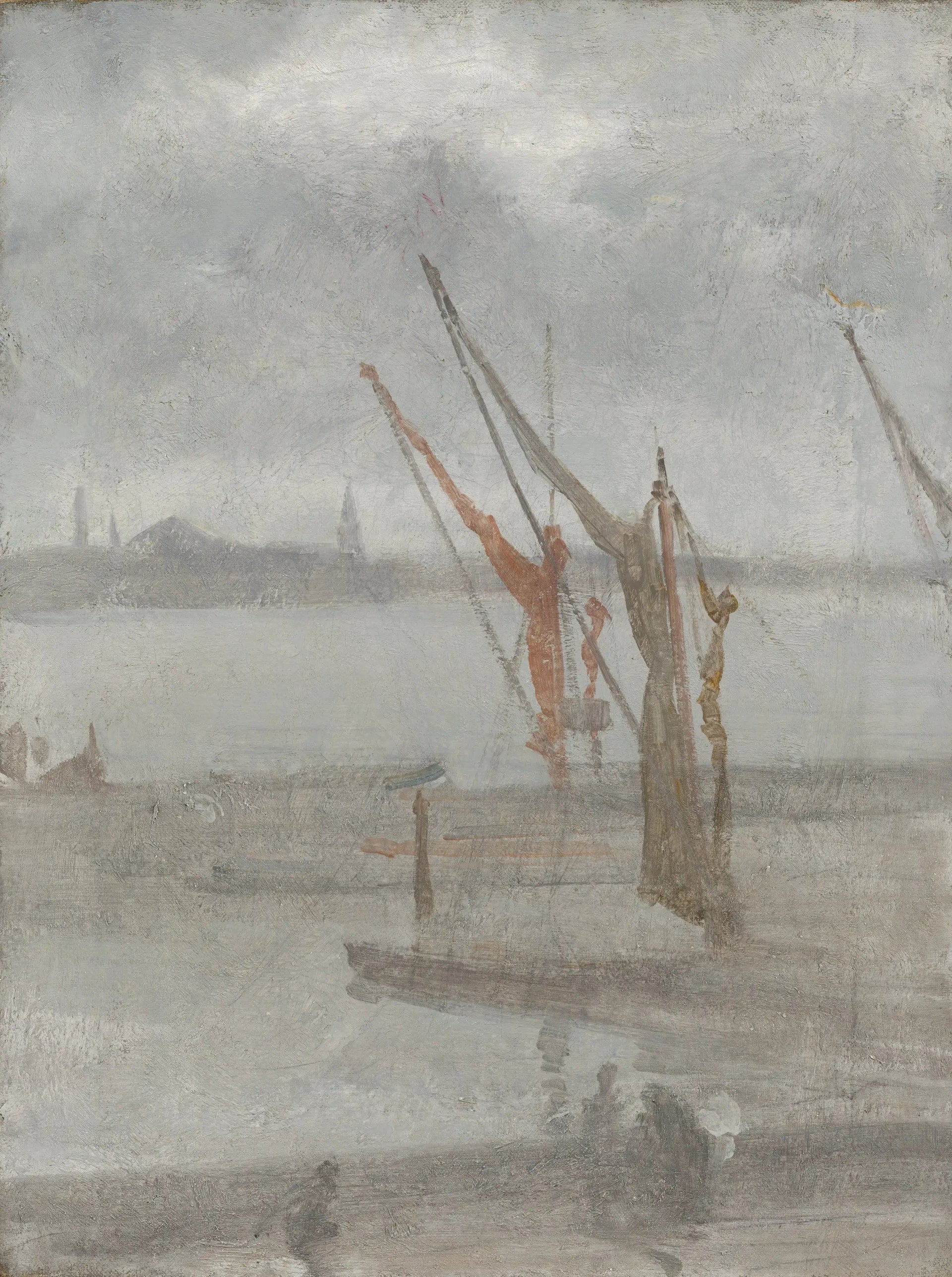 Gris et argent : Chelsea Wharf - James Abbott McNeill Whistler image 1 reproduction de peinture à l’huile