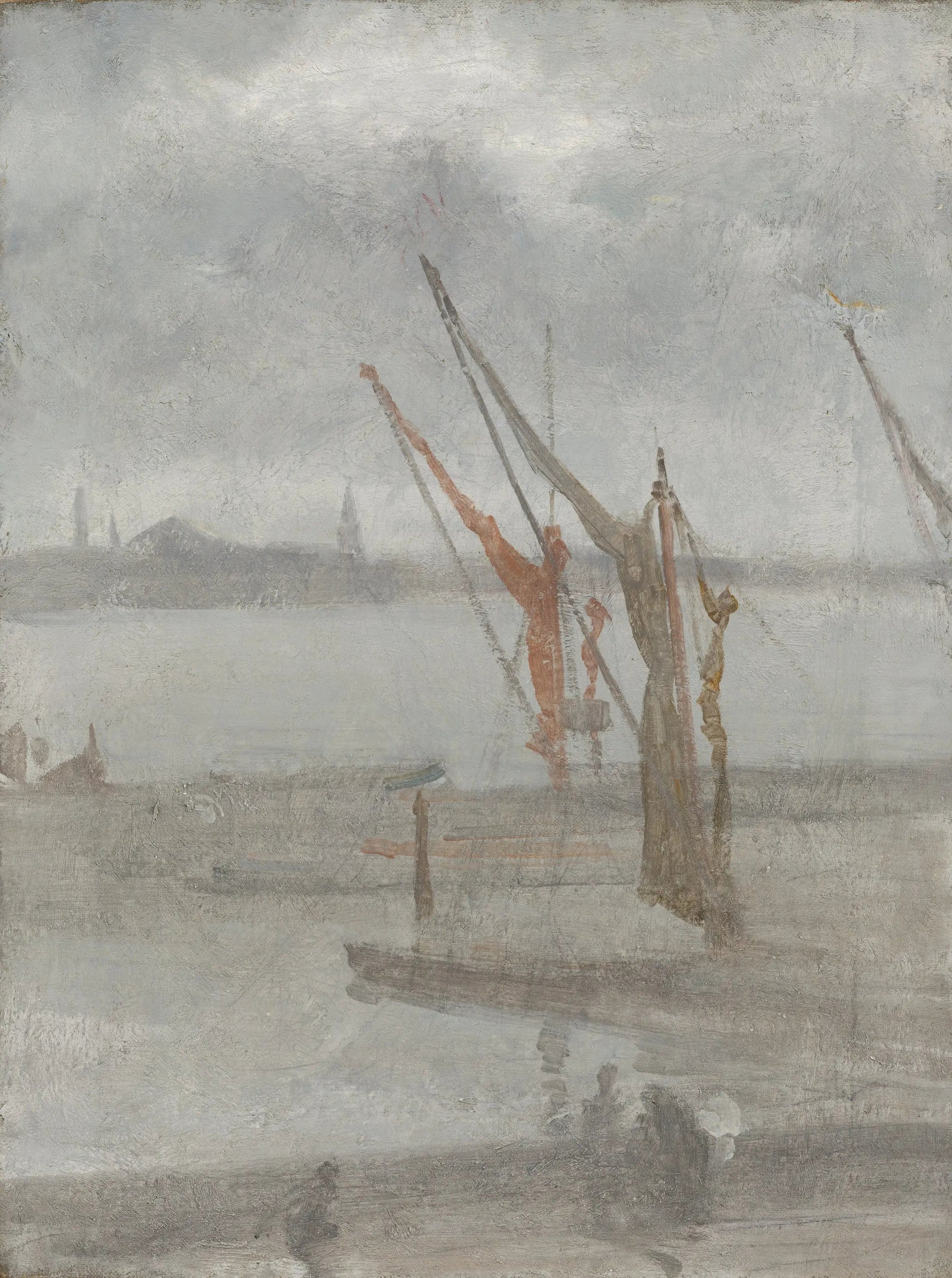 Gris et argent : Chelsea Wharf - James Abbott McNeill Whistler image 1 reproduction de peinture à l’huile