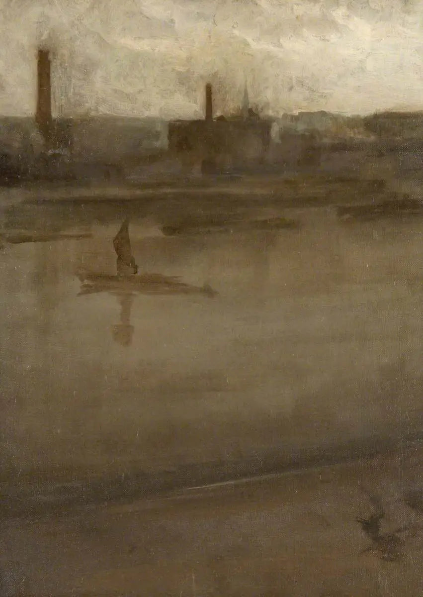 Gris et argent : la Tamise - James Abbott McNeill Whistler image 1 reproduction de peinture à l’huile