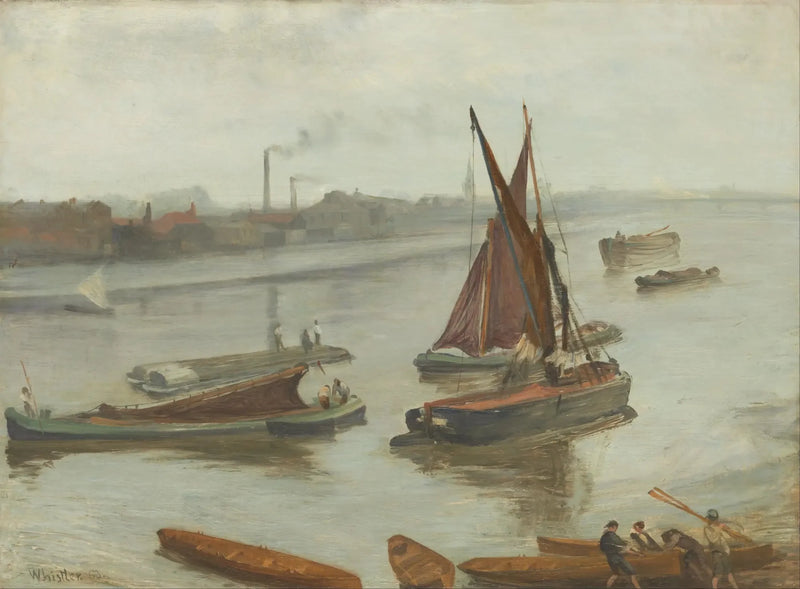 Gris et argent : Old Battersea Reach - James Abbott McNeill Whistler
