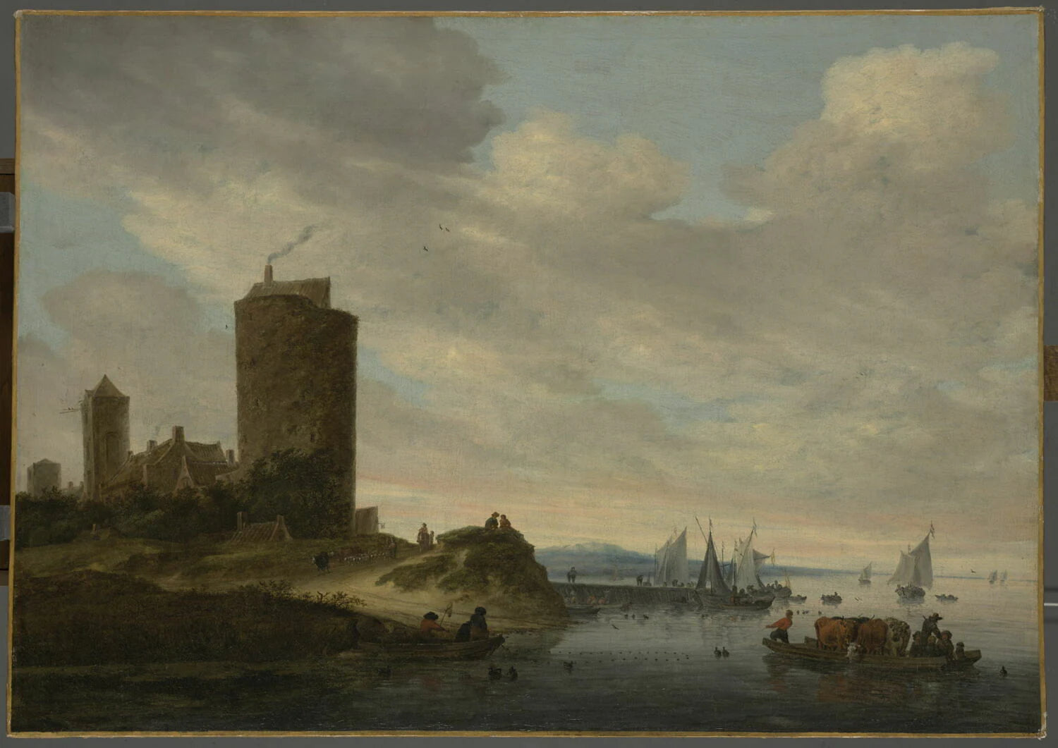 La Grosse Tour. Paysage fluvial - Salomon van Ruysdael
