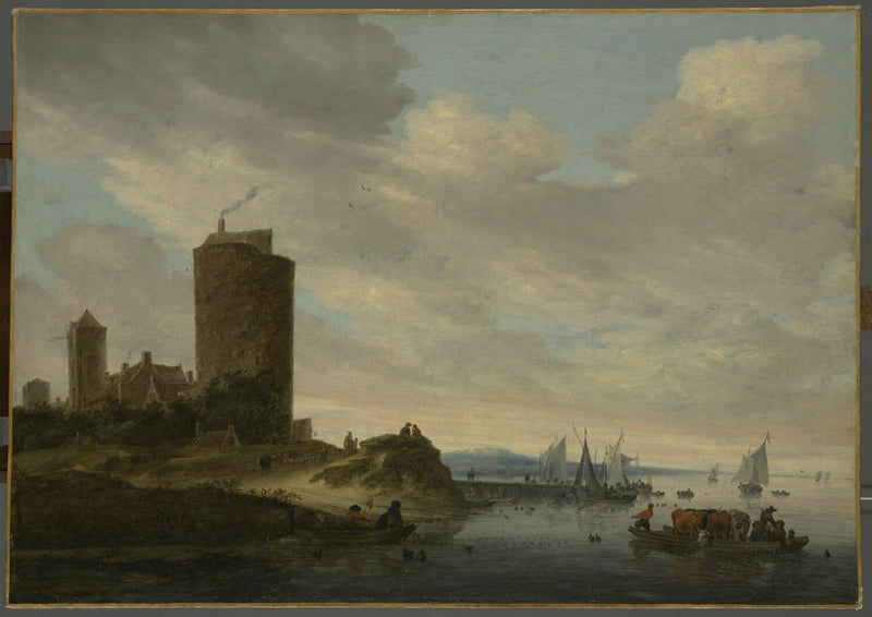 La Grosse Tour. Paysage fluvial - Salomon van Ruysdael
