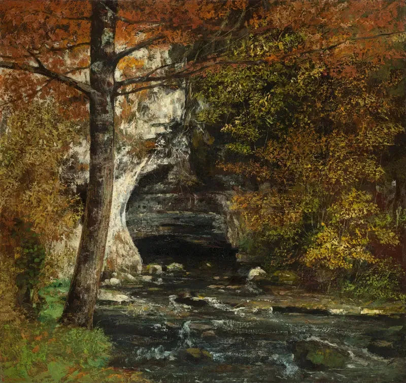 Grotte de la forêt - Gustave Courbet image 1 reproduction de peinture à l’huile