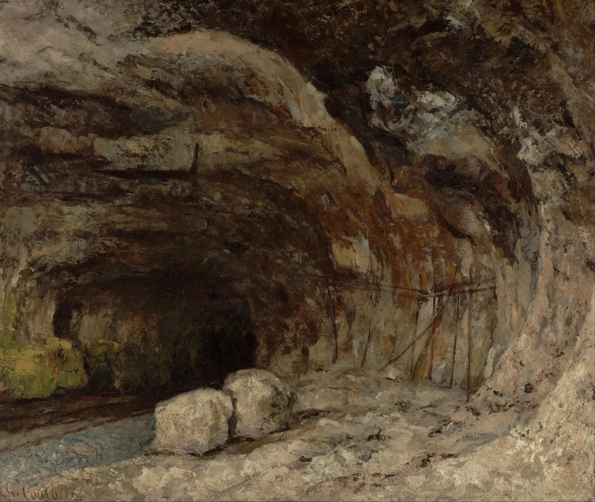 Grotte Sarrazine près de Nans-sous-Sainte-Anne - Gustave Courbet image 1 copie peinte à la main à l’huile