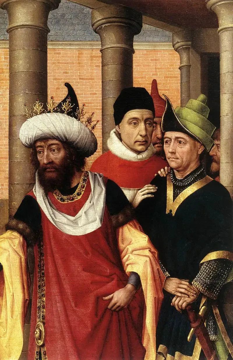 Groupe d'hommes (fragment) - Rogier van der Weyden image 1 copie peinte à la main à l’huile