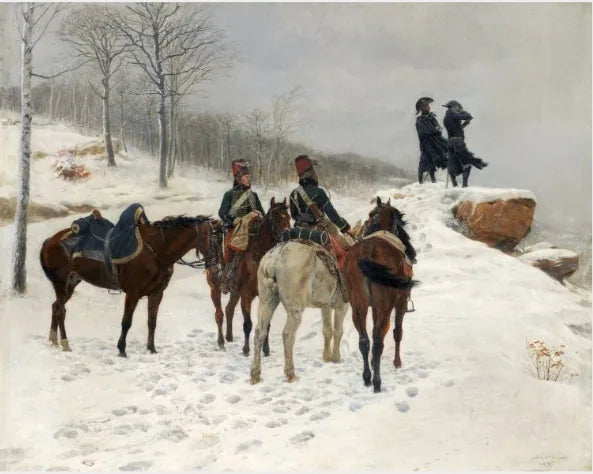 Groupe de cavalerie dans la neige : Moreau et Dessoles devant Hohenlinden - Ernest Meissonier